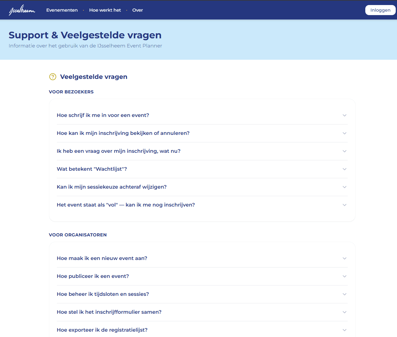 Schermafbeelding 2 van Inschrijf tool voor events