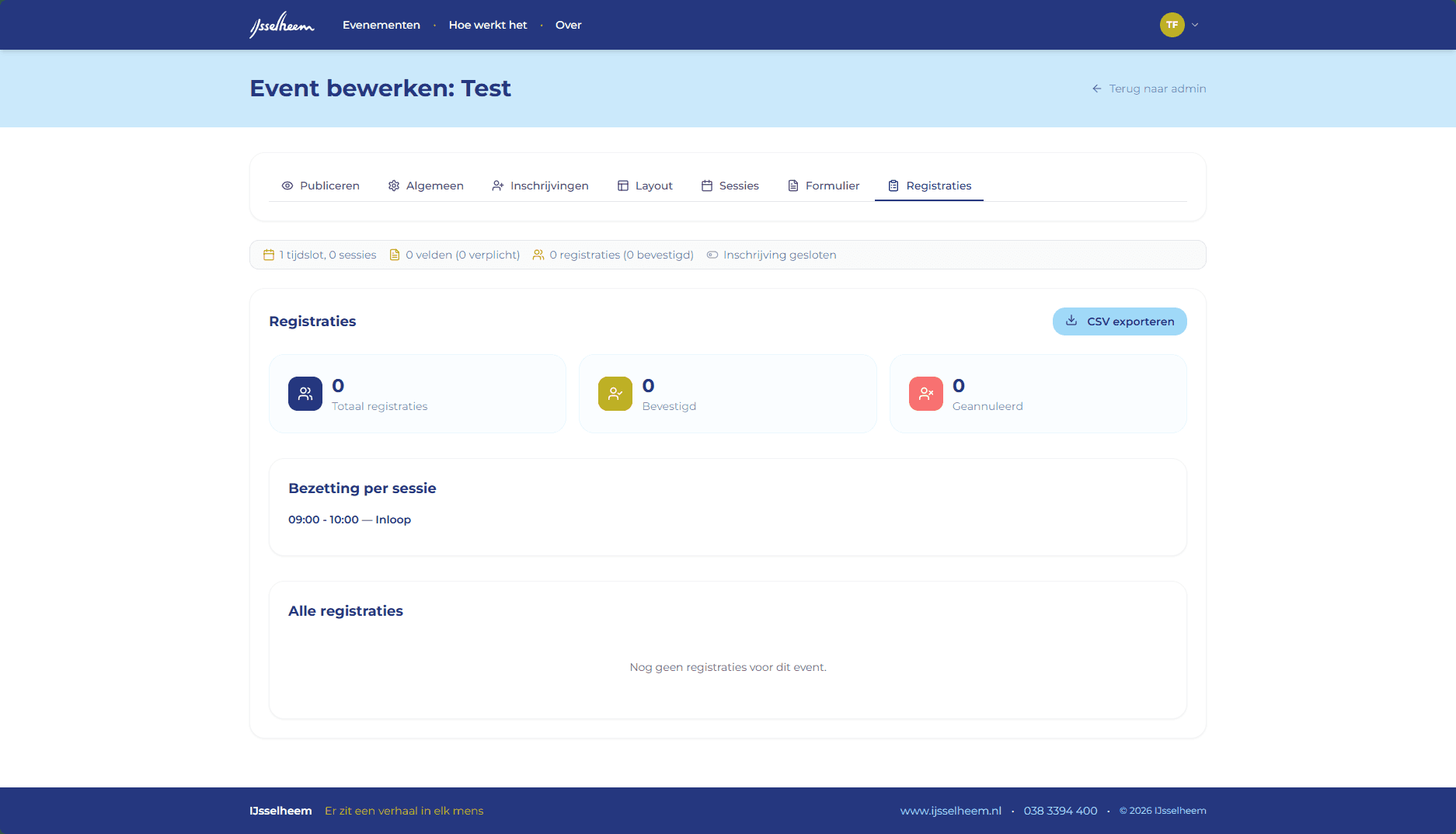 Schermafbeelding 7 van Inschrijf tool voor events