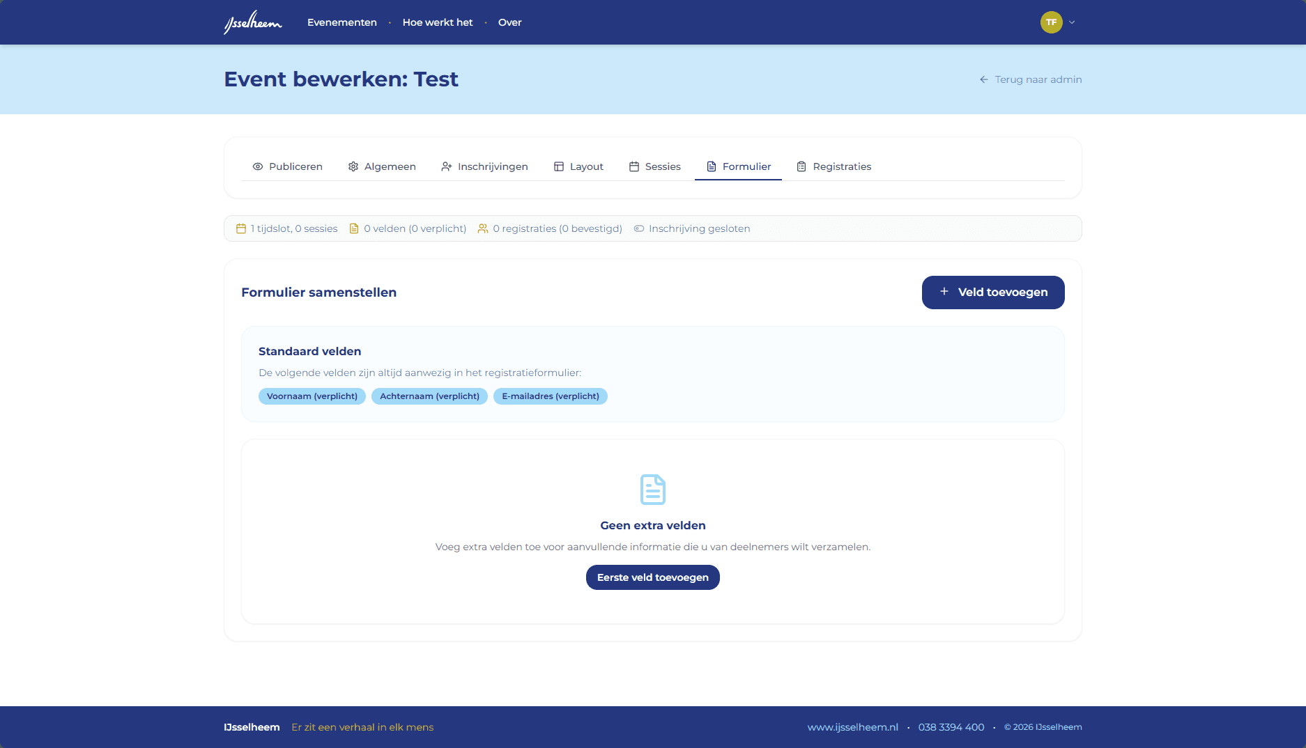 Schermafbeelding 8 van Inschrijf tool voor events