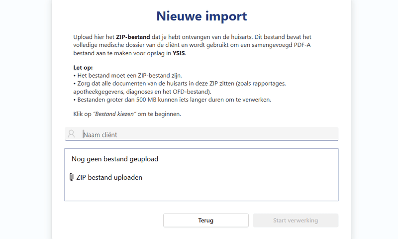 Voorbeeld van HIS App